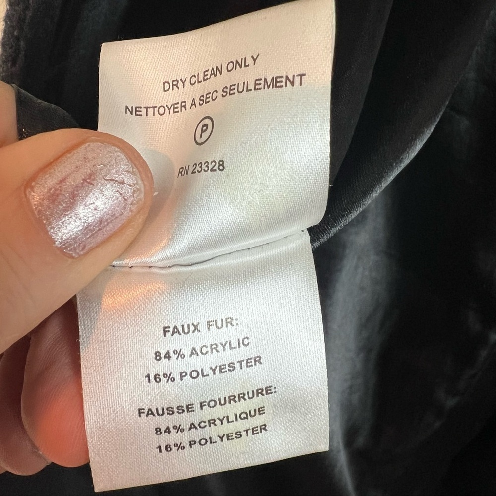 Forecaster Lambswool Velvet Black Peacoat Coat Size 16 Fur Hooded Pockets - Picture 14 of 15